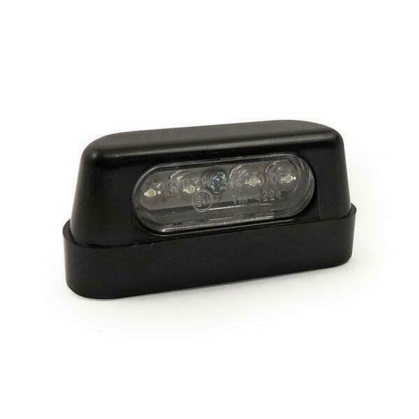 LUCE TARGA LED BIANCHI 4 LED MOTO NERA OMOLOGATA MOLTO LUMINOSA