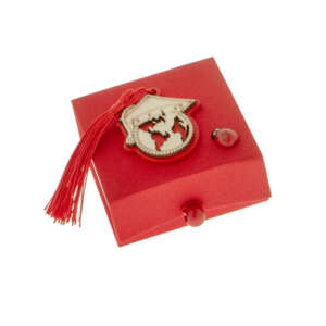 Scatolina Portaconfetti Laurea con nappina rossa