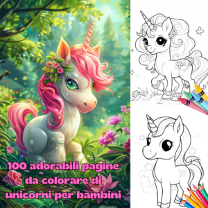 100 adorabili pagine da colorare di unicorni per bambini