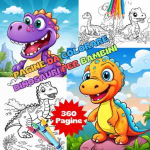 360 PAGINE DA COLORARE DINOSAURI PER BAMBINI colora 360 pagine Stampabili