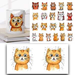 Stampa su Tazza โ Simpatico Gatto con espressione Sorpresa | Tazza da Collezione in Ceramica