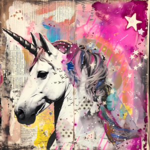 Unicorno stampa su tela stile pop art 9