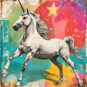 Unicorno stampa su tela stile pop art 10