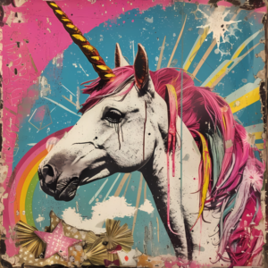 Unicorno stampa su tela stile pop art 8
