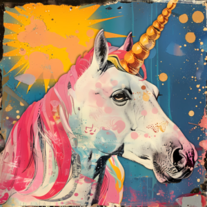 Unicorno stampa su tela stile pop art 6