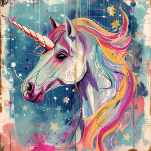 Unicorno stampa su tela stile pop art 5