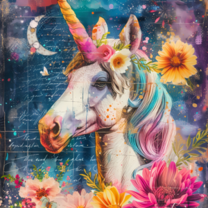 Unicorno stampa su tela stile pop art 4