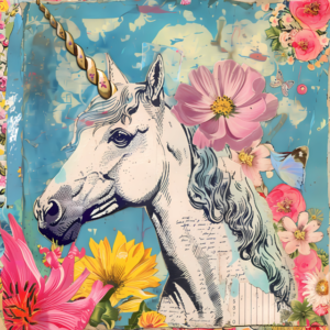 Unicorno stampa su tela stile pop art 2