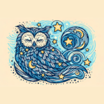 Gufi sognanti in una notte stellata ispirata a Van Gogh 4 - Stampa su tela CON TELAIO